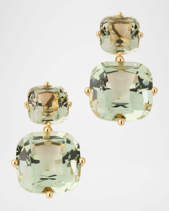 Gossip 18K Yellow Gold 2-Tier Prasiolite Earrings